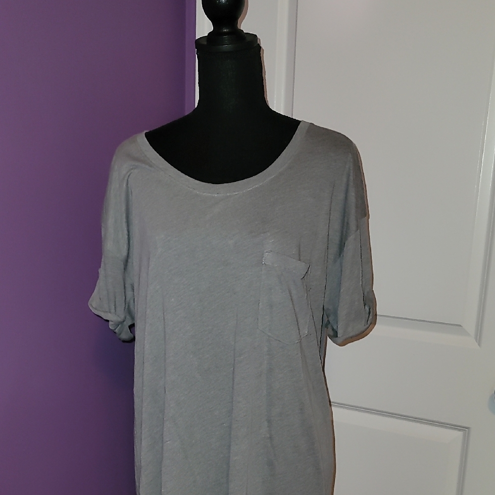 J. Crew Heather Gray One Pocjet T-Shirt Dress Sz: L NWT - Picture 2 of 8